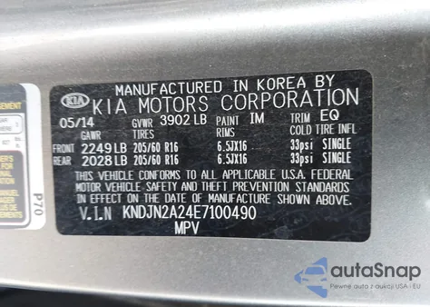 2014 Kia Soul from USA, damaged, VIN KNDJN2A24E7100490